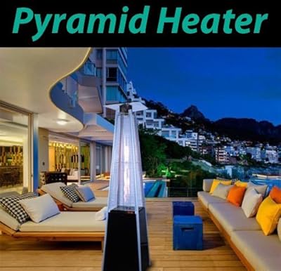 New Deluxe Pyramid Outdoor Patio Flame Gas Propone Heater 40000 BTU Black