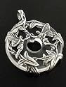 Sterling Silver Fairy Couple Loving Fairies Family Clear Quartz Donut Slide Pendant