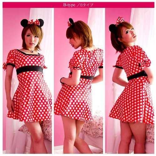 The Moe uniform AKB wind cute navy blue check skirt [costume play] white blouse (japan import)