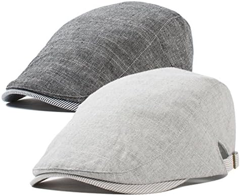 Men's Solid Color Cotton Flat Ivy Gatsby Newsboy Cabbie Driving Hat Cap