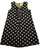 Superb MINI BODEN 100% Cotton Navy and Khaki Polka Dot Girls CAP SLEEVE Dress Dresses