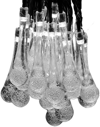 Voilio Solar String Lights 30 LED Icicle 2-mode 21.3-Feet / 6.5Meter -White Color