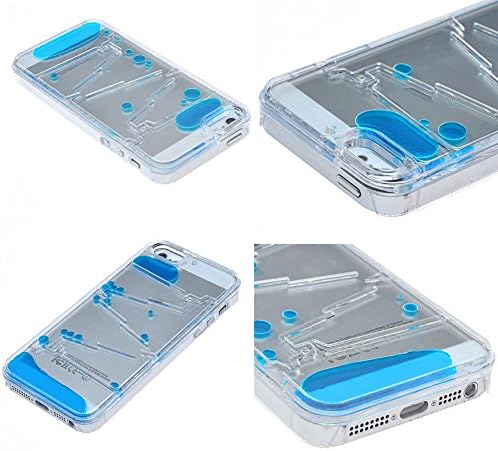 iPhone 5 5s Case-Yerwal Flowing Liquid Swimming Magic Maze Transparent Hard 3D Liquid Case Cover Shell for iPhone 5 5s