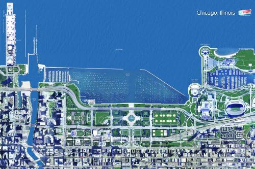 Fun Chicago Illinois Children's Playmat Rug Set by UrTown - 48"x32"