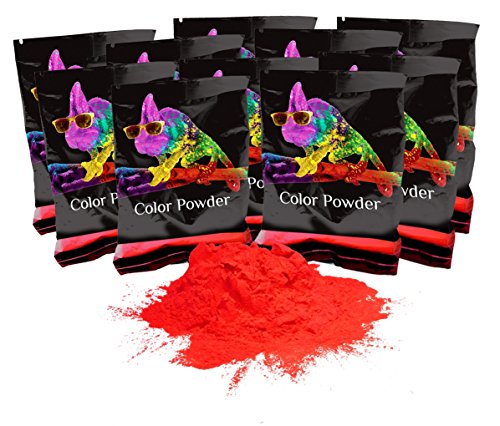 Holi Color Powder Red 10 Pack of 70 Grams Each