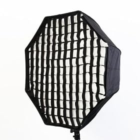 Umbrella Octagon Softbox Brolly Reflector Speedlite with Grid 120cm