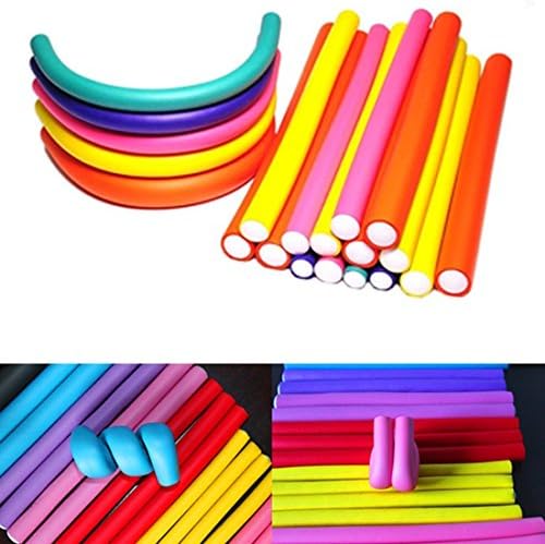 IROO Hairstyle Foam Curler Stick Spiral Curls Tool DIY Bendy Hair Styling Roller Twist Curls Flex Rods 10pieces/Pack (10pcs)