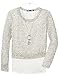 Amy Byer Big Girls' Sweater with Shirt Hem and Necklace