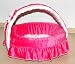 WILMA dog basket � 19'' white/pink #55004M