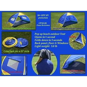 Pop up family beach tent and beach sunshelter