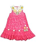 Baby Sara - Girls Sleeveless Floral Burnout Dress, Pink (Size 6)