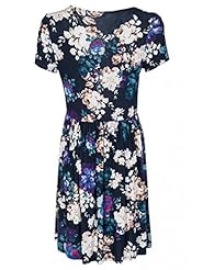 Floral Print Elastane/Viscose Summer Winter Shirred  Dress