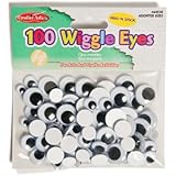 Creative Arts by Charles Leonard Wiggle Eyes, Peel'n Stick, Black, Assorted Sizes, 100/Bag (64530)