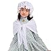 GRACEART 100% Cotton White Colonial Bonnet and Shawl For Girls