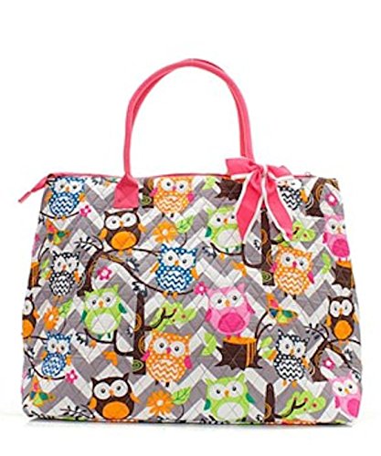 Ngil Quilted Cotton Extra Large Overnight Travel School Tote Bag