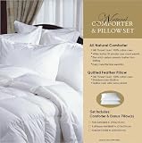 240 Thread Count Cotton Natural Feather comforter and Pillow Set Queen size