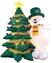 Gemmy 16245-00 Airblown Self-Inflating Decorative Christmas Yard Balloon - Frosty the Snowman with Tree 8 Feet Tall