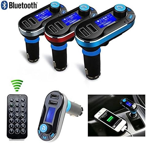 FLYMAY Car MP3 Player, Bluetooth Car FM Transmitter Kit for Car Stereo System Hands-free Calling, Charge, Smartphone/USB/TF Card Music Play for iPhone 6S/6 Plus/SE, Samsung Galaxy S7 Edge/S7 (Red)