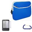 Gizmo Dorks Zipper Sleeve Case (Blue) with Screen Protector with Carabiner Key Chain for the Amazon Kindle Keyboard