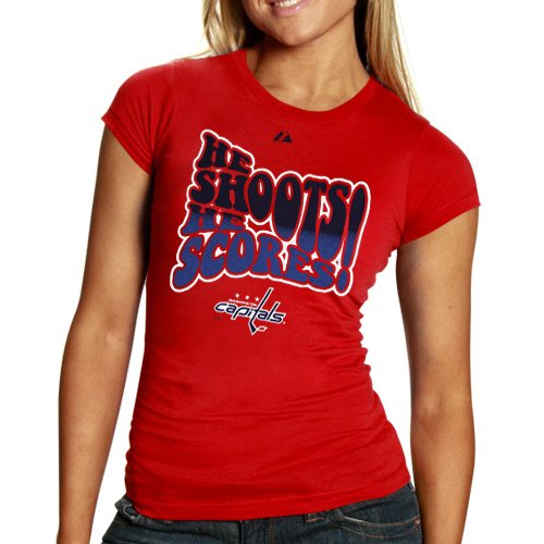 Washington Capitals Ladies Red Goal Line T-shirt (Large)