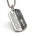 Lemu Jewelry Silver Black Stainless Steel Carved Cross and Lord's Prayer Dog Tags Pendant Necklace for Men (24.0)