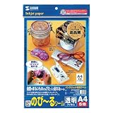 SANWA SUPPLY JP-TA09ST インクジェットのびるシール(透明)