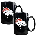 2 Pc Denver Broncos Coffee Mug Set - Black