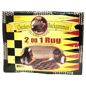 Jumbo Checkers and Backgammon Game Rug by S&S Worldwide