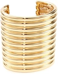 Giuseppe Zanotti Gold Finish Ridged Cuff Bracelet