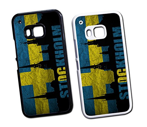 HTC ONE Schweden Stockholm 1 Hard Tasche Flip Hülle Case Cover Schutz Handy HTC ONE M8 Schwarz