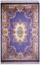 Rugs America Le Aubusson, Light Blue, 2 by 4-Feet