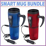 Smart Mug 16 oz Temperature Control Hot and Cold Travel Mug Red and Blue Bundle