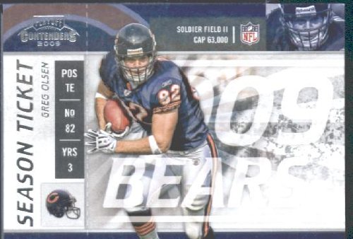 2009 Playoff Contenders Football Card # 18 Greg Olsen Chicago Bears Mint Condition NFL Card- Shipped In Protective ScrewDown Display Case!