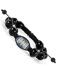 Swarovski Elements St. Louis Spirit Football & Onyx Macrame Bracelet