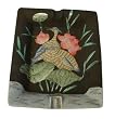 Asian rectangular plate / ashtray, Longevity Crane design - hand painted porcelain, matte black finish (#501) Asian rectangular plate / ashtray, Longevity Crane design - hand painted porcelain, matte black finish (#501)
