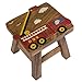 Red Fire Truck Design Hand Carved Acacia Hardwood Decorative Short Stool