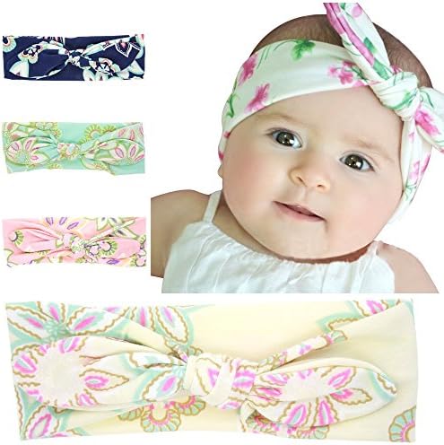 Baby Girls Newest Turban Headband Head Wrap Knotted Hair Band Baby Hair Accessories 4PCS(ktfs042)