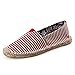 Alexis Leroy Women's Stripe Canvas Flat Espadrilles