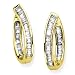 14K Yellow Gold 1/2 ct. Baguette Cut Diamond 'In and Out'' Huggie Earrings