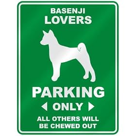 " BASENJI LOVERS PARKING ONLY " PARKING SIGN DOG