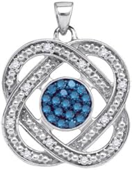0.34CTW BLUE DIAMOND MICRO-PAVE PENDANT