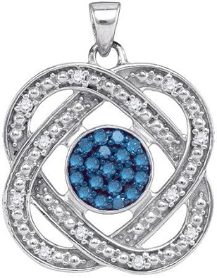 Cheap Girls Jewelry 0.34CTW BLUE DIAMOND MICRO-PAVE PENDANT For Sale