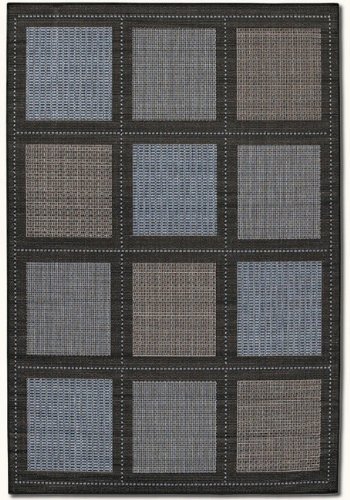 5'3" x 7'6" Summit Blue Black Indoor/Outdoor Area Rug