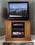 Riverside Furniture 110 Entertainment Corner TV Stand in Medium Distressed Oak