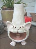 Garden / Patio Tabletop terracotta chiminea - Candle Holder / Lantern - Animal Figures - Cat