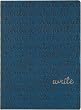 Blue Embossed "Write" Writing Journal / Diary, Bonded leather, Lined pages, 5x7"