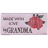 JHB International Woven label Made With Love by Grandma (Flower Design)