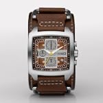 Fossil Men's JR1197 Brown Leather Strap Brown Analog Dial Chronograph Watch
