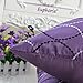 CaliTime Pack of 2 Cushion Covers Throw Pillow Cases Shells for Home Sofa Couch Modern Waves Lines Embroidered 18 X 18 Inches Purple