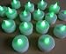 SET OF 6 LED BATTERY TEA CANDLE LIGHTS WITH GREEN FLAME & WHITE BASE ** IDEAL FOR WEDDINGS, HOMES, CHRISTMAS, ETC **